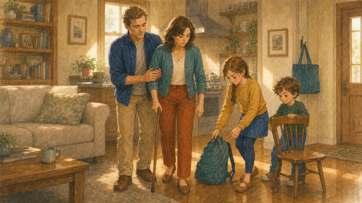 A physician watching her children resume their routine outdoors