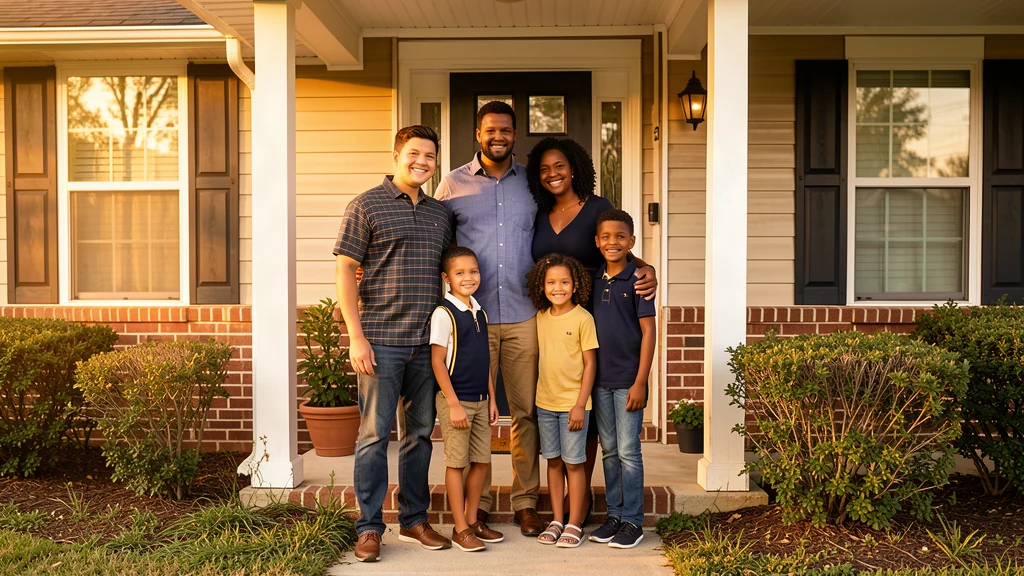 A representative working family talking together at home